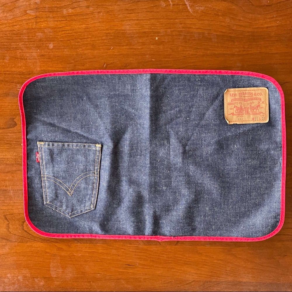 LEVIS 501 Denim Placemats with Pocket 1970s Vintage Set Of 2 RARE - Picture 9 of 17